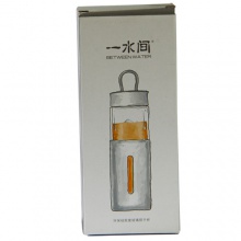一水间BETWEEN WATER环保硅胶套玻璃提手杯BW-CS-40G 紫色 400mL