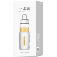 一水间BETWEEN WATER环保硅胶套玻璃提手杯BW-CS-40G 绿色 400mL